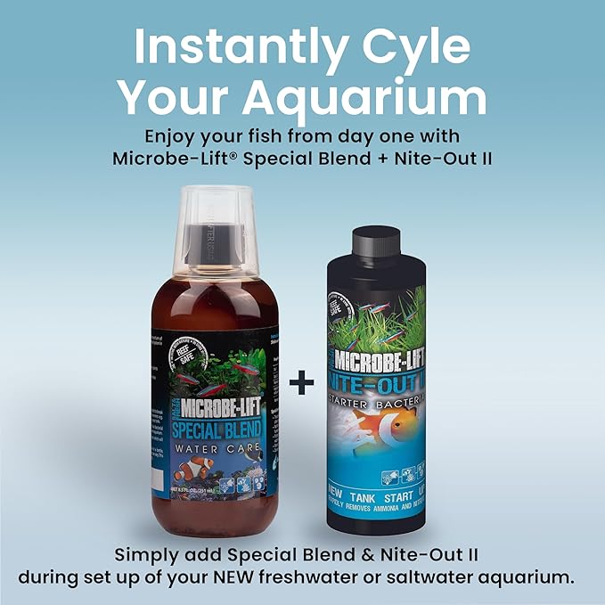 MICROBE-LIFT Special Blend Aquarium Water Care Treatment, Cleaner & Clarifier for Fresh and Saltwater Fish Tanks, Reduces Maintenance & Helps with Aquarium Algae Control and Odor, 4 Ounces (SBH04)