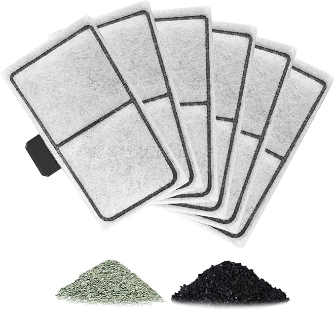 6 pcs Filter Cartridges Compatible 3.7x2.1 Inch Fish Tank Filter Cartridge Replacement for Aquarium Water Filtration with Zeolite