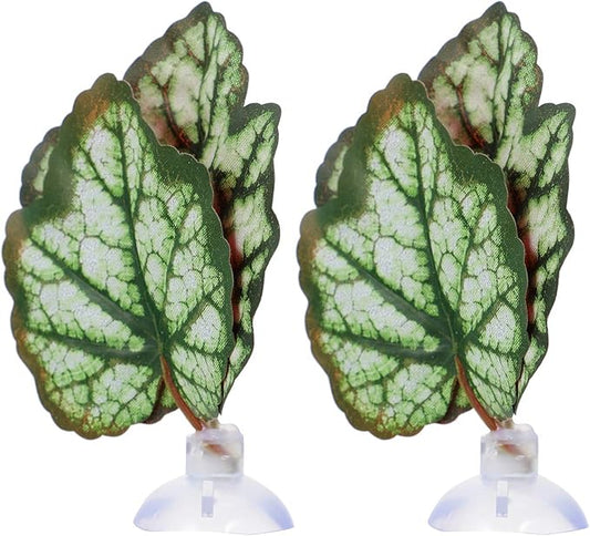 iplusmile Betta Fish Leaf Pad 2Pcs Aquarium Leaf Hammocks Pad Fish Tank Plants Accessories for Playing Hideout and Aquarium Decorations Simulating The Habitat Green