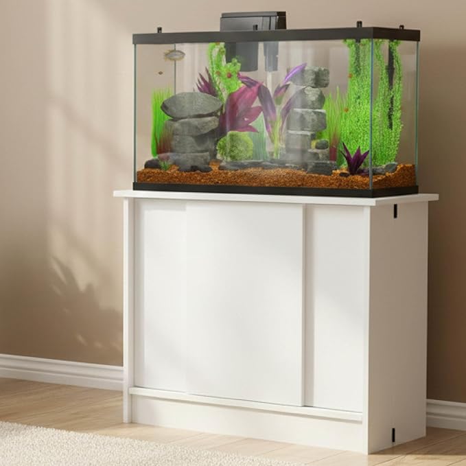 Tetra 20-29 Gallon Fish Tank Stand, Easy to Assemble in Less Than 1 Minute, No Tools Required, Water-Resistant Wood Stand for Freshwater and Saltwater Aquariums, Sturdy Stand Designed for Durability