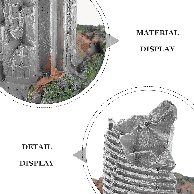3Pcs Aquarium Ruins Decorations Fish Tank Resin Castle Hideouts for Fish Shrimp Shelter Underwater Landscaping Cave Ornaments Antique City Model Buildings