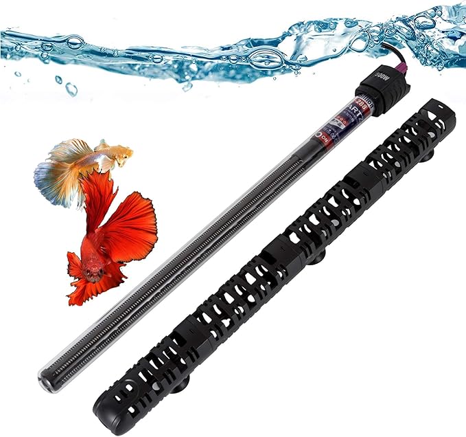 ZHGSERVU 500W Aquarium Heater Auto Thermostat Submersible 500 Watt Fish Tank Heater with Durable Quartz Glass and Protective Sleeve 3 Suckers for Saltwater or Freshwater 50-90 Gallon