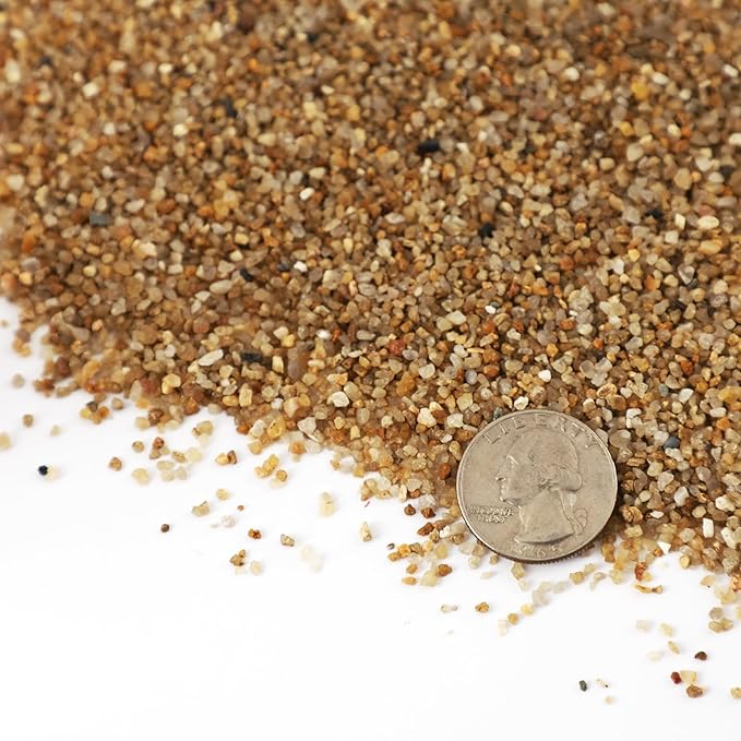 11LB 0.03-0.08 Inch Sand 100% Natural Stone Sand for Aquarium Silica Sand for Fire Pit Decorative Sand for Landscaping Coarse Sand for Fish Tank