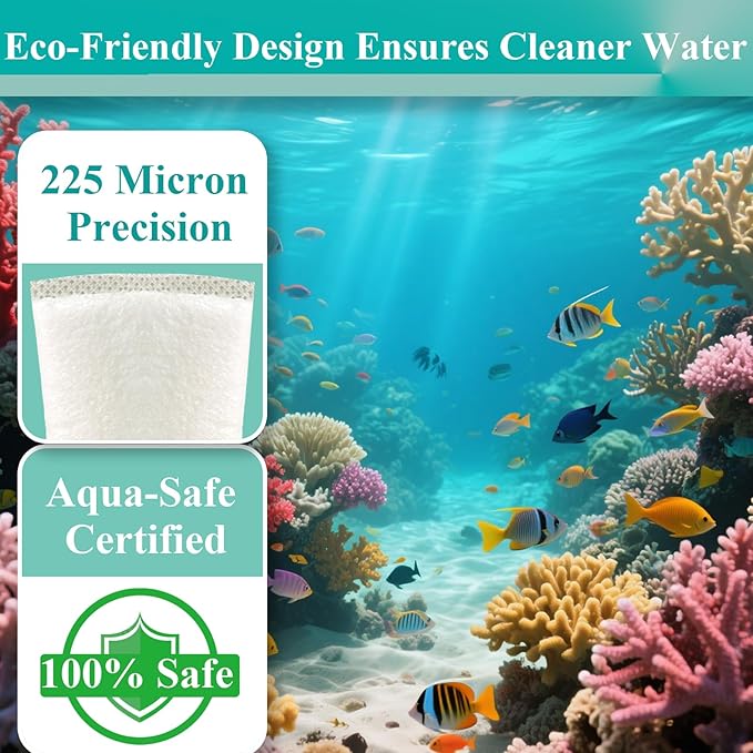 9 Pack 2.75 Inch Filter Socks 225 Micron Fits Waterbox AIO Series Aquariums, Eshopps, Fiji Cube, HelloReef 15G Fish Tank and All 2.75" Filter Sock Holders