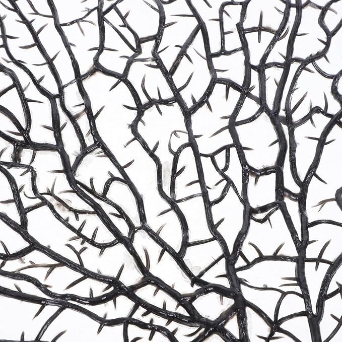 MAGICLULU 2pcs Lifelike Artificial Sea Fan Coral Decorations for Aquarium, Black Faux Coral Branches Compatible with Fish Tank Landscaping, DIY Nautical Theme Craft Ornaments