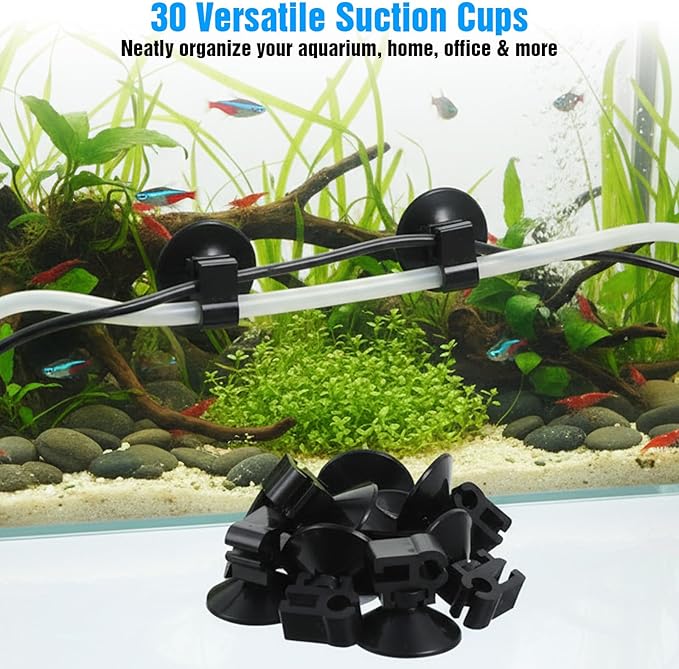 Bremorou 10 PCS Aquarium Heater Suction Cups 27x23mm Fish Tank Suctions Cup Clips Durable Fish Tank Suction Cups for Tubing Heater Accessories