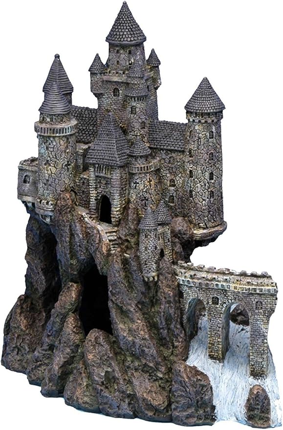Penn-Plax Age-of-Magic Wizard’s Castle Aquarium Decoration – Safe for Freshwater and Saltwater Fish Tanks – Extra Large – Part A