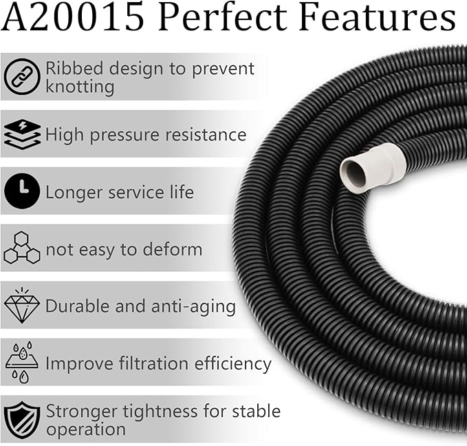 A20015 Ribbed Hosing Replacement for Fluval 306/307/406/407/305/405 Canister Filter replacement parts