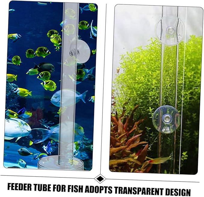 Milisten Acrylic Aquarium Fish Feeder with 2cm Diameter Feeding Tube and 45cm Height, Shrimp Feeding Tray for Fish Tank, Automatic Shrimp Feeder for Aquarium Pets