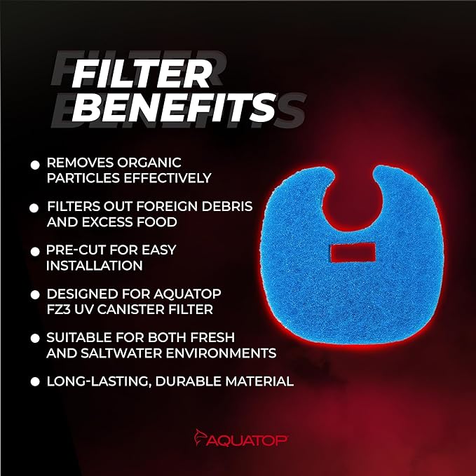 Aquatop RCP-FZ3 Coarse Blue Filter Sponge – Fits FZ3 Canister Filters – Enhanced Filtration – Traps Large Dirt – Easy to Install