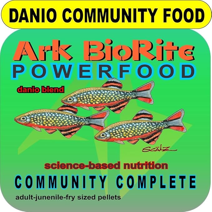 (2oz, Danio Fish) Fish Food Species Specific - All Natural - Science Based Formula - Cleaner Water - Nutritional Powerfood for Special Fish Breeders, No Fillers