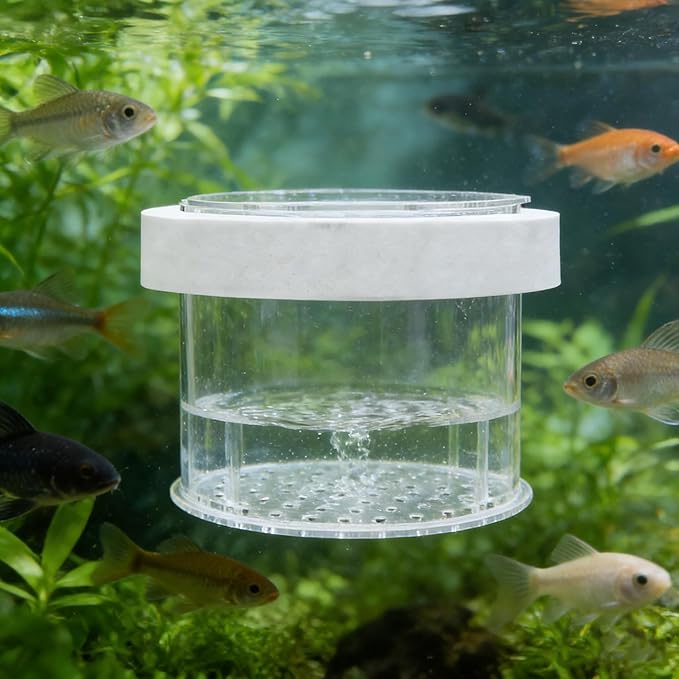 Ipetboom Fish Tank Separate Box Floating Aquarium Breeding Box with Lid 4.72X4.72X3.14In Acrylic Fish Isolation for Small Guppy Fry