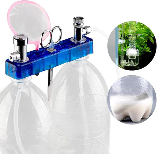 CO2 Kit for Aquarium - DIY System and Diffuser 2-in-1 Design G500-Blue