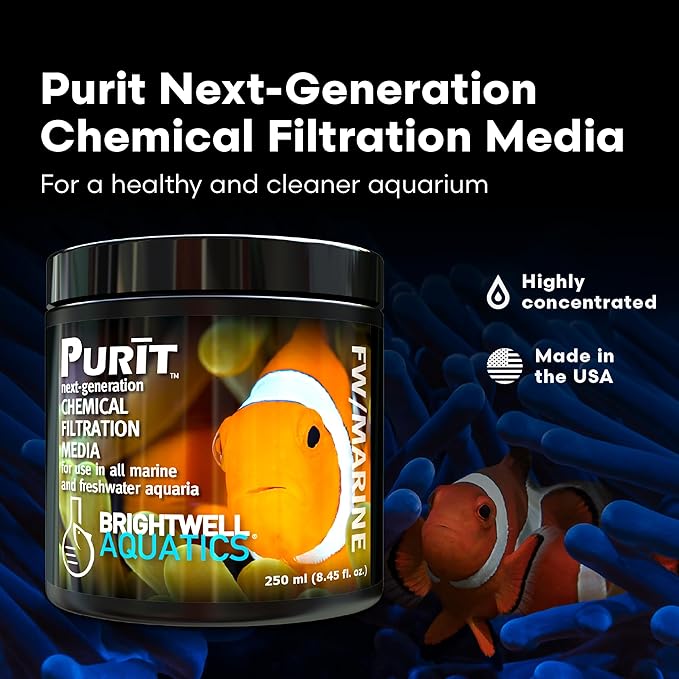 Brightwell Aquatics - Purit Next-Generation Chemical Filtration Media - for use in All Marine and Freshwater Aquaria - Aquarium Water Treatments, 8.45 fl oz