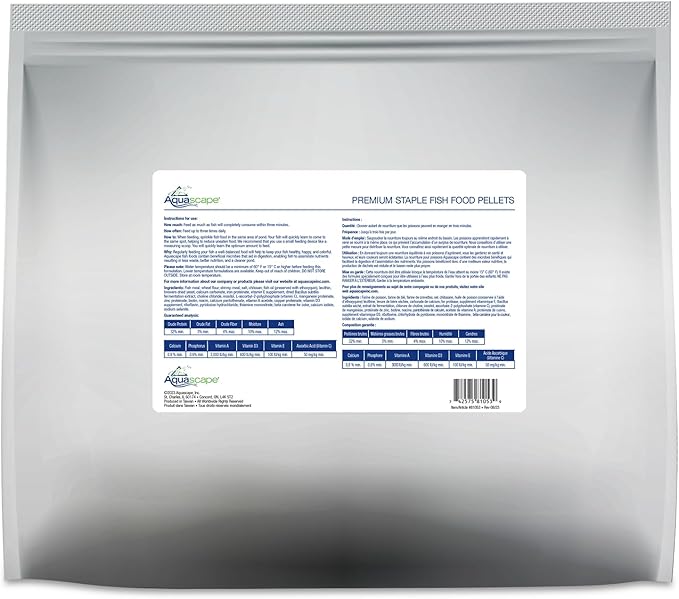 Aquascape Premium Staple Fish Food Pellets for Medium to Large Pond Fish, Large Pellet, 11 Pounds / 5 kg, 81049