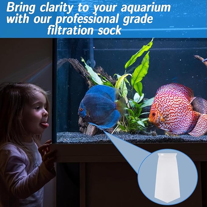 Tudomro 16 Pack 4 Inch Ring Filter Socks 200 μm Aquarium Sump Pool Filter Sock for Fish Tank Freshwater Saltwater Aquarium