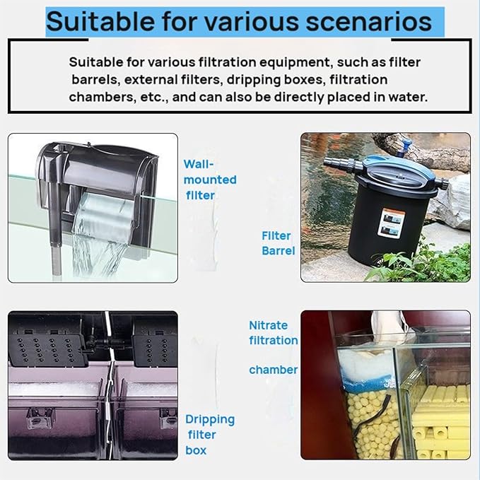 Bio Aquarium Filter Media, 12 in 1 Fish Tank Filter Material, Ceramic Rings Activated Carbon Bio Balls Freshwater Marine Biological Filter Media for Koi Fish Tank Pond (2.2lb with Mesh Bag)