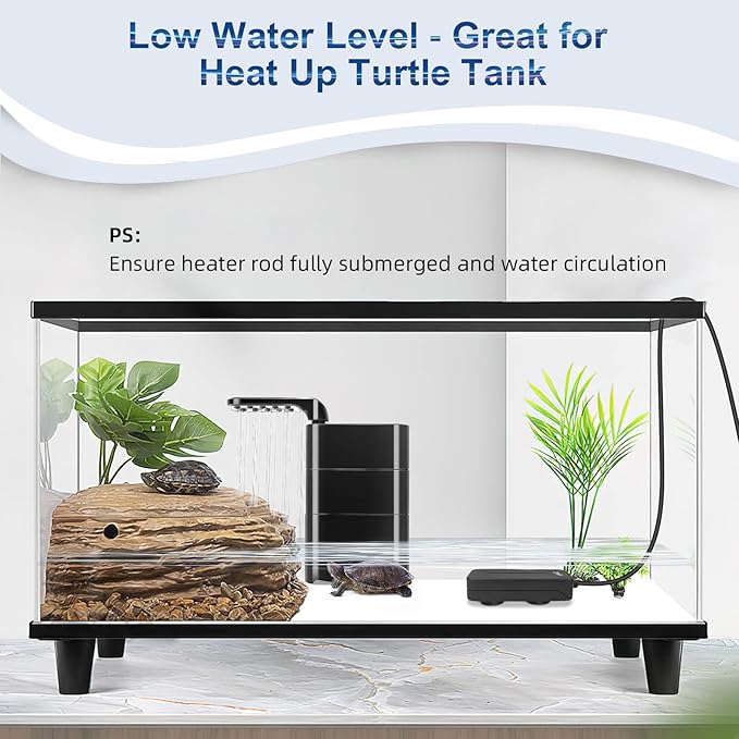 hygger Small Submersible Aquarium Heater 100W Mini Betta Fish Tank Heater with LED Display Adjustable Temperature for 10-20 Gallon Freshwater Saltwater Coral Reef Tanks