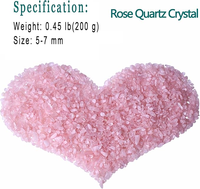 MAIBAOTA Natural Rose Quartz Crystal Quartz Rocks Chips Vase Filler Rocks for Succulent Plant Small Fish Tank Aquarium Gravel Decorative Pebbles Stones(200 gram)