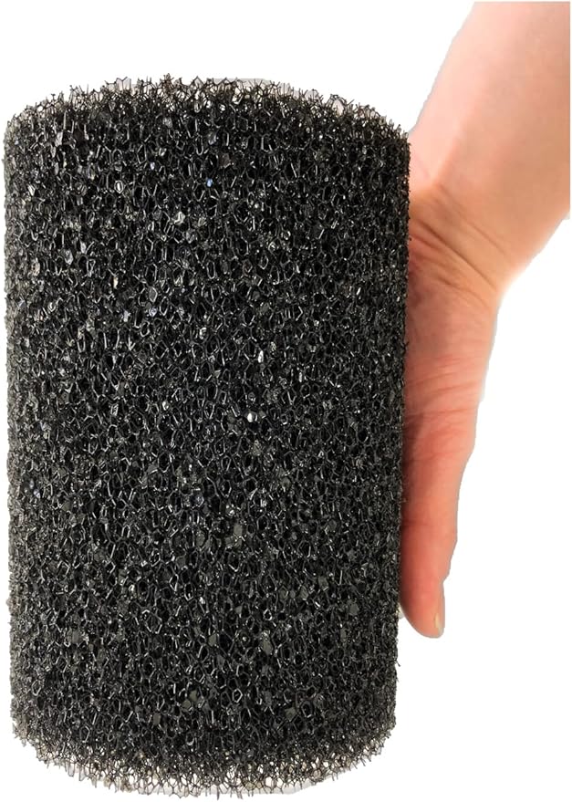 ViaAqua 2 Pack X-Large Overflow Filter Box Intake Round Pre-Filter Foam Sponge 5.91" x 4.13" for Aquariums and Ponds (Coarse 25PPI)