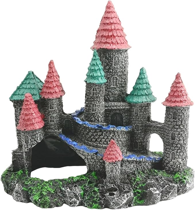 Fishtank Hideouts Landscape Fish Tanks Decorations for Aquariums Terrarium Shrimp Castles Ornaments Habitat Interactive Underwater Sand Castles Scenery
