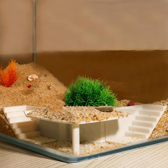 Aquarium Undergravel Fish Tunnel Hide Cave Corner Fishes Tank Decorations Under Gravel Viewing Tunnel Fish Cave for Aquarium Hideout (White,Style 3)