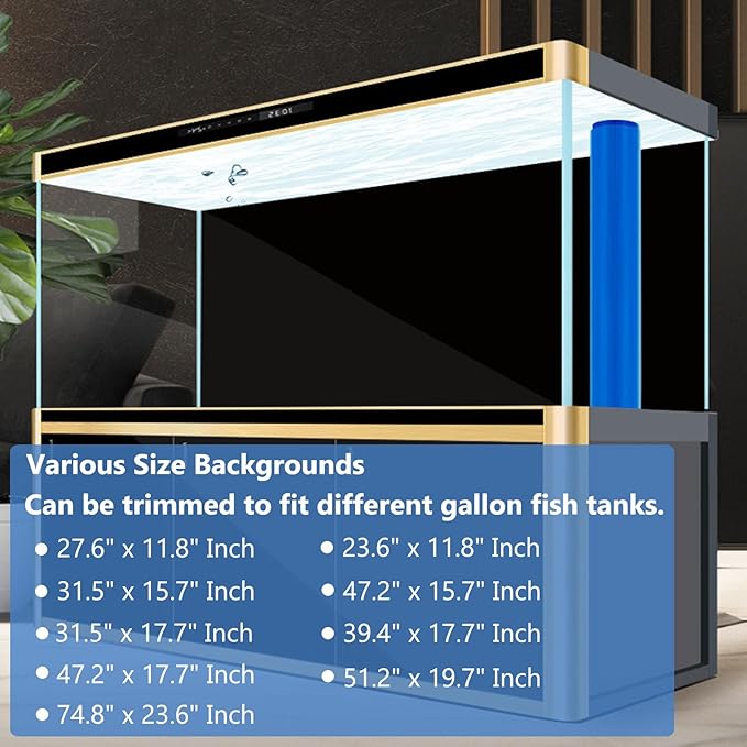 XCNO Aquarium Background Static Cling Black Fish Tank Background Wallpaper Fish Tank Backdrop Vinyl Aquarium Poster Background 32 x 18 in