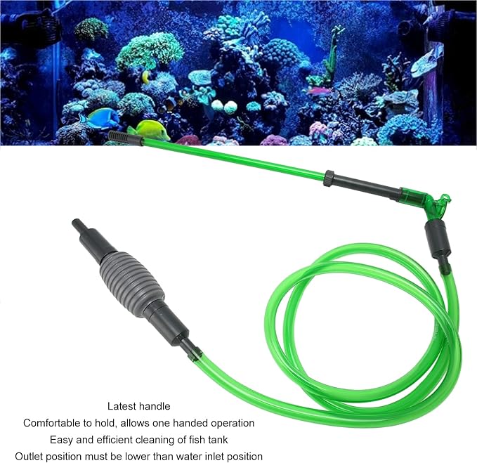 Aquarium Water Changer, Strong Suction Siphon Fish Tank Vacuum Cleaner for Gravel Sand Cleaning E - 300 - Comfortable Handle, Protective Mesh, Safe and Durable Design (E-600)