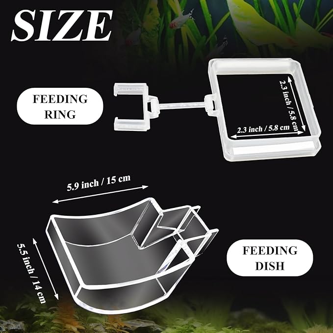 Shrimp Feeder Tube and Dish Set - Aquarium Fish Feeder with Feeding Ring and Cleaning Brush - Prevent Food Scattering