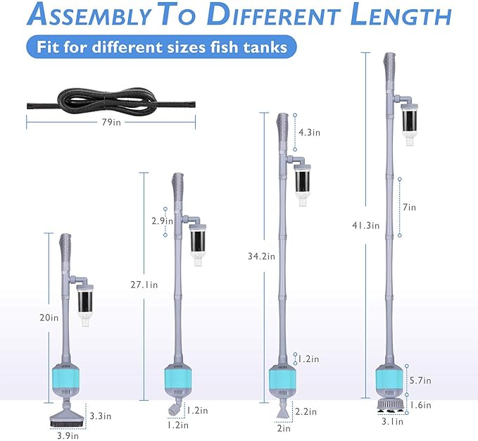 hygger 360GPH Electric Aquarium Gravel Cleaner and New Mode 24/7 Timer LED Aquarium Light