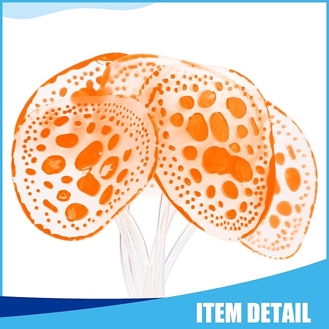 Soft Silicone Glowing Simulation Coral, Fluorescence Aquatic Artificial Water Plants for Aquarium (Orange)