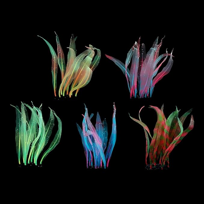 Aquarium Artificial Kelp Soft Silicone Plant Move With Water Flows 7 Inch High Realistic Seaweed Fish Tanks Decorations Silicone Seaweed Aquarium Plant Kelp Aquarium Plant Decor Realistic Fish Tanks
