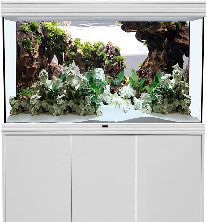 AWERT 48x18 inches Viewing Stone Fish Tank Background Aquatic Plant River Bed & Lake Aquarium Background Seaweed Aquarium Vinyl Background