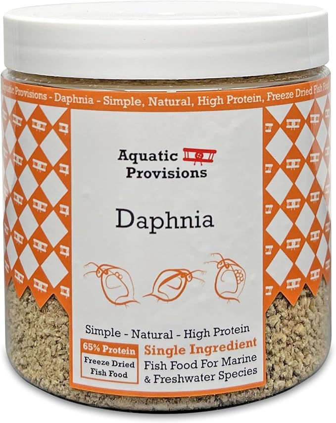 Aquatic Provisions Freeze Dried Daphnia 1 oz, Fish Food for Freshwater and Marine Aquarium Fish, Invertebrates, and Fry