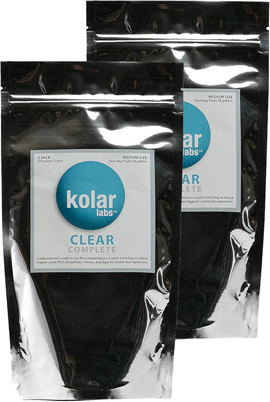 Kolar Labs Clear Complete – Comprehensive, Fast-Acting, Pre-Rinsed, Organic Waste Removal Plus Nitrate and Phosphate Reduction Filter, Medium 2 Packets