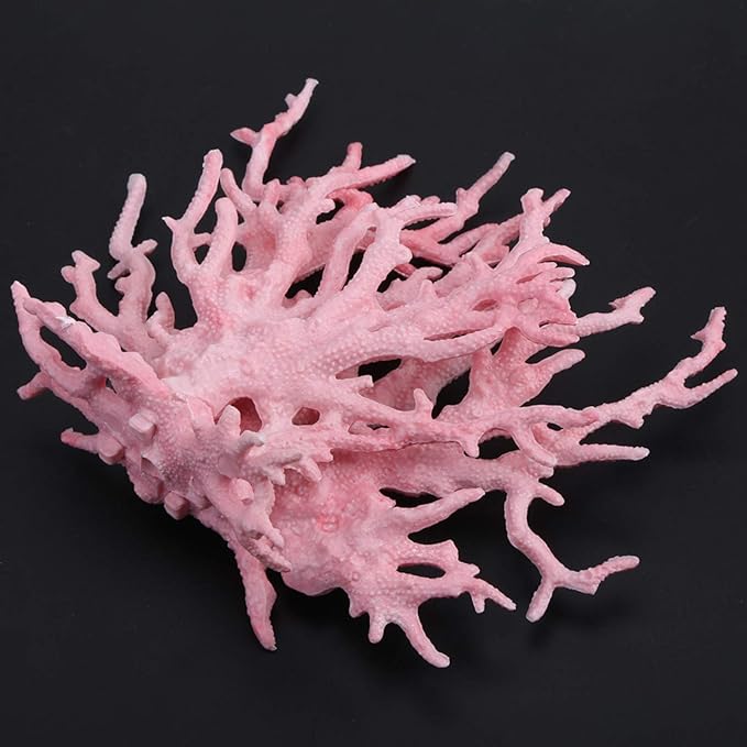 Aquarium Coral Plastic Vivid Artificial Coral Plant Ornament for Aquarium Underwater Fish Tank Pink (Small Size (29.9 X 15 X 6.7in))