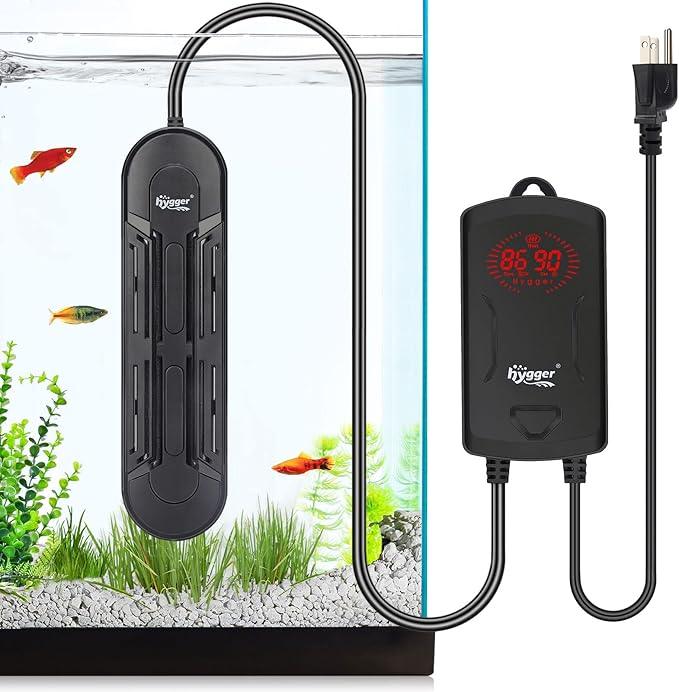 hygger 80-190 Gallon Aquarium Heater with LED Display Controller, Quartz Submersible Fish Tank Heater 800W for Saltwater Freshwater