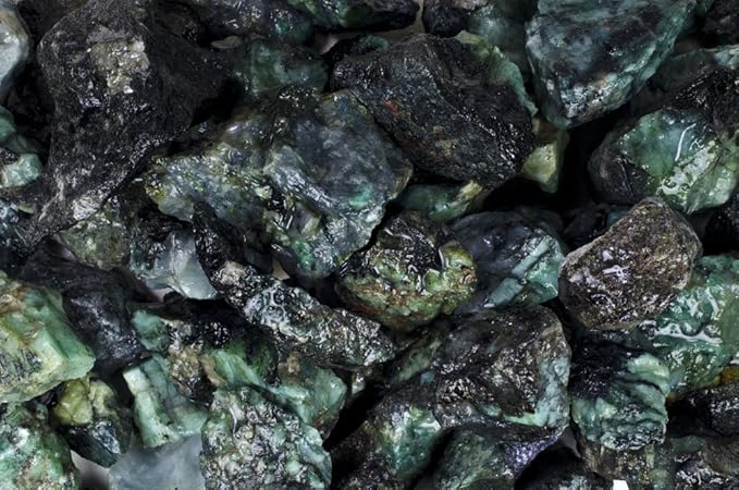 Fantasia Materials: 1 lb of Emerald Rough Stones from Brazil - Grade 1