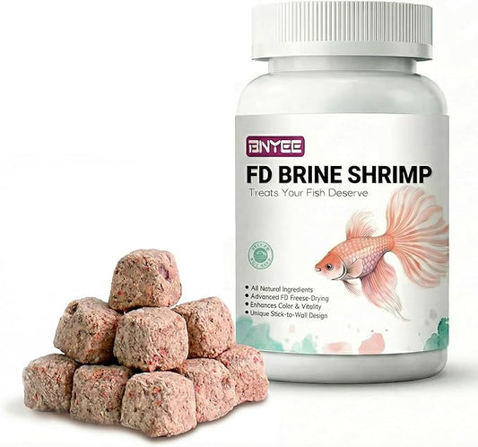 Brine Shrimp Cubes All Natural Tropical Fish Food for Small to Medium Sized Saltwater & Freshwater Fish - Betta Guppy Discus Cichlids Discus Goldfish Angel Fish