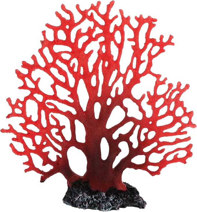 SUPVOX 1pc Artificial Coral Aquarium Coral Ornaments Landscaping Decor Resin Coral Adornment Fish Tank Coral Decor Tabletop Ornament Red Coral Ornament Red Coral Adornment, 22.5X20CM