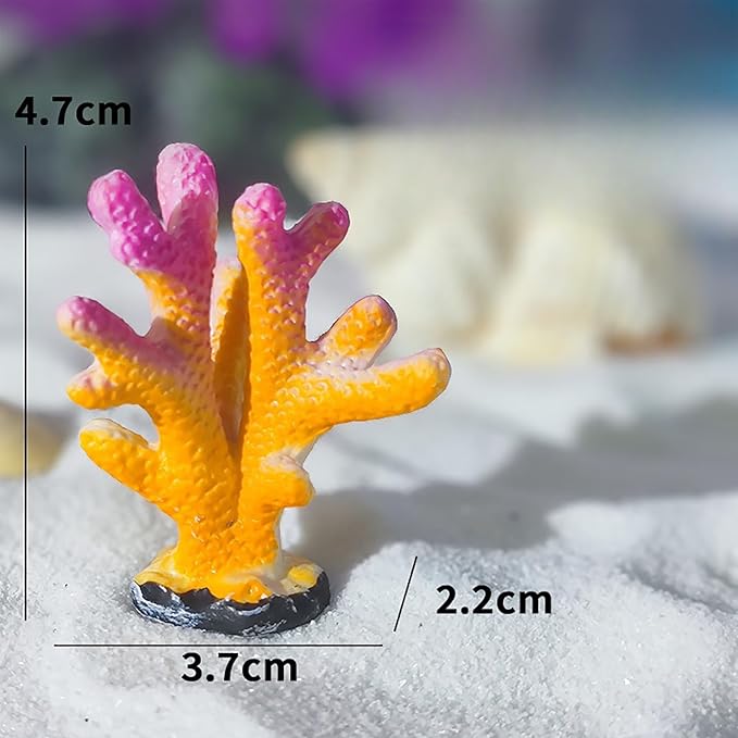 4 Pcs Artificial Coral Plant Aquarium Decorations Decor Artificial Polyresin Colorful Coral Reef Decoration Fish Tank Accessories Aquarium Decor Betta Fish Tank Aquarium Landscape (Style B)