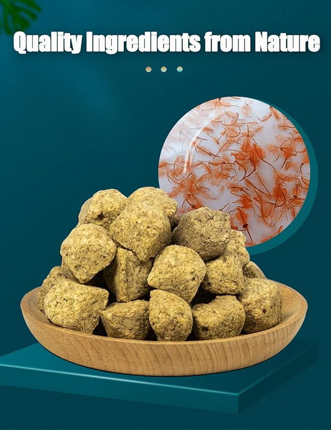Brine Shrimp Cubes All Natural Tropical Fish Food for Small to Medium Sized Saltwater & Freshwater Fish - Betta Guppy Discus Cichlids Discus Goldfish Angel Fish