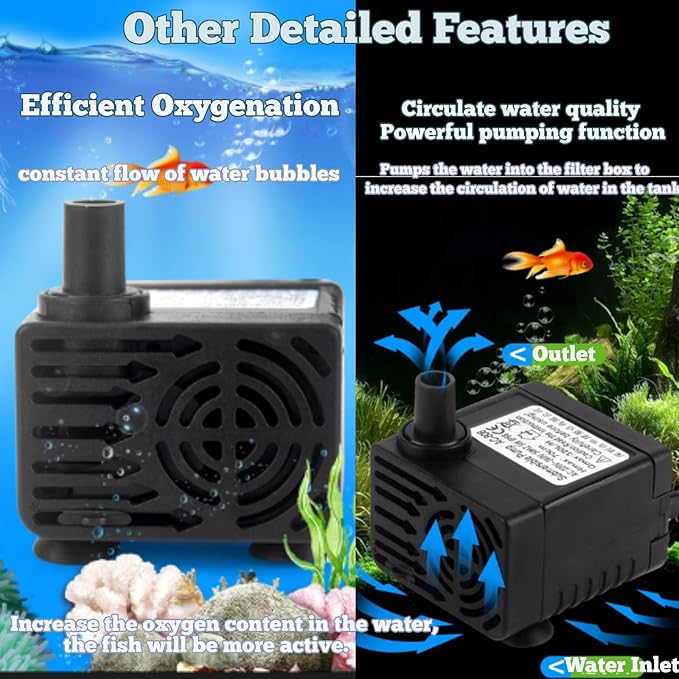 12V Aquarium Water Chiller Pump with 2M Hose, Cooling System for Fish Tanks, 1-3L/Min Circulating Pump, Efficient Water Cooling for Freshwater & Saltwater Aquariums