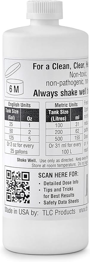 TLC Products, Freshwater Aquarium Optimizer, Aquarium Water Clarifier, Reduces Ammonia, 32 Fl Oz