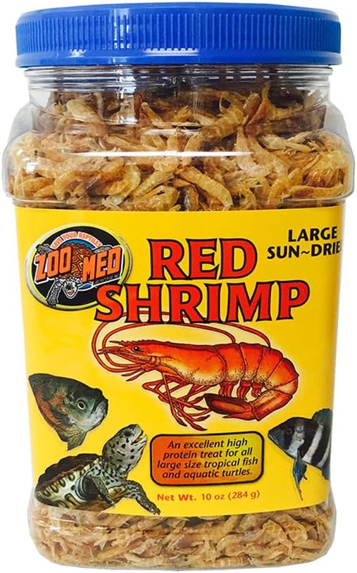 Zoo Med Large Sun-Dried Red Shrimp Aquatic Turtle Food 10 oz.