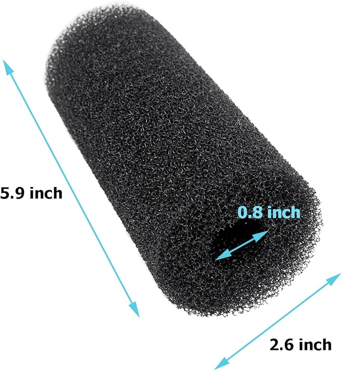 5.9" Pre-Filter Foam Replacement Sponge Filtration Kit for Pond Aquarium Fish Tank, 4 Pack
