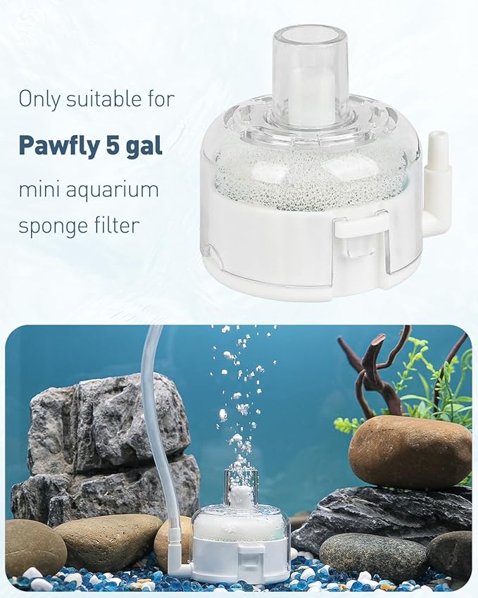 Pawfly 4 Pack Aquarium Bio-Sponge Filter Replacement Sponges White Foam for This Small 5 Gallon Sponge Filter