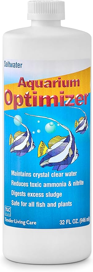 TLC Products, Saltwater Aquarium Optimizer, Aquarium Water Clarifier, Reduces Ammonia, 32 oz (946ml)