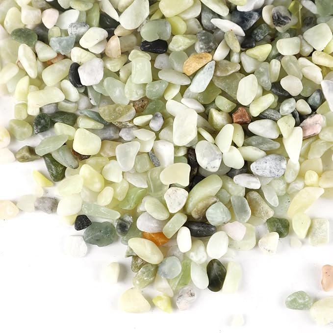 11LB Jade Color 1/8-3/8inch Aquarium Gravel Fish Tank Gravel Pea Gravel for Plants Small Rocks for Indoor Plants Decorative Rocks Colorful Rocks for Vases Rocks for Crafts