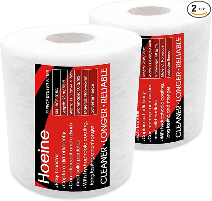 Replacement Fleece Roll for Red Sea 500 Series Filter Systems, 92ft Quick-Change Dense Filter Media, Crystal Clear Aquarium Filtration (2 Packs)